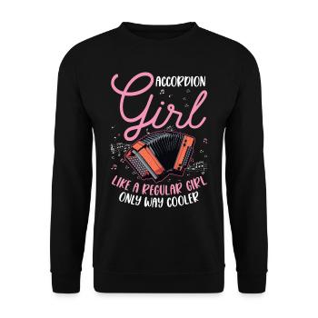 Accordion Girl Accordion Accordionist - Unisex Sweatshirt - black - Front - Alina (178cm) & Michal (187cm)