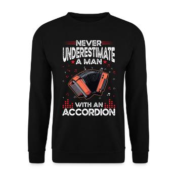Accordion Man Accordion Accordionist - Unisex Sweatshirt - black - Front - Alina (178cm) & Michal (187cm)