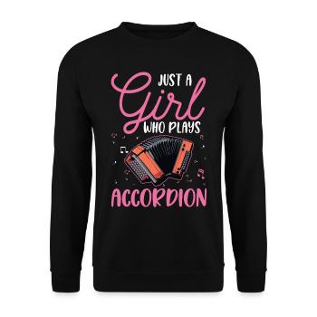 Accordion Girl Accordion Accordionist - Unisex Sweatshirt - black - Front - Alina (178cm) & Michal (187cm)