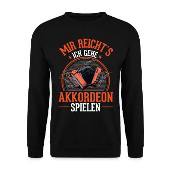 Mir reichts Ich gehe Akkordeon spielen - Unisex Pullover - Schwarz - Vorne - Alina (178cm) & Michal (187cm)