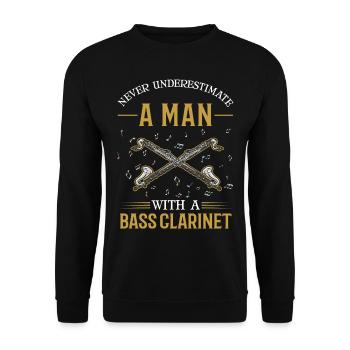 Clarinette basse Homme Clarinettiste basse - Sweat-shirt Unisexe - noir - Devant - Alina (178cm) & Michal (187cm)