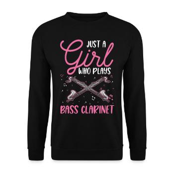 Clarinette basse Clarinettiste basse - Sweat-shirt Unisexe - noir - Devant - Alina (178cm) & Michal (187cm)