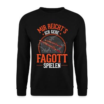 Mir reicht's Ich gehe Fagott spielen Fagottspieler - Unisex Pullover - Schwarz - Vorne - Alina (178cm) & Michal (187cm)