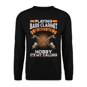 Clarinette basse Hobby Clarinettiste basse - Sweat-shirt Unisexe - noir - Devant - Alina (178cm) & Michal (187cm)