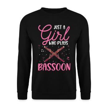 Fagott Mädchen Fagottist Fagottspieler - Unisex Pullover - Schwarz - Vorne - Alina (178cm) & Michal (187cm)