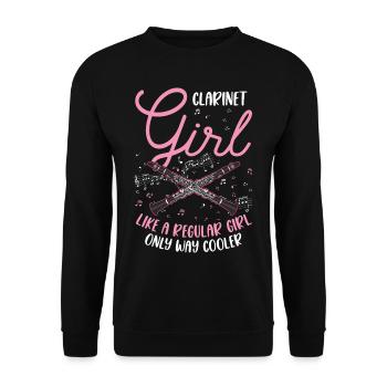 Clarinette Clarinettiste - Sweat-shirt Unisexe - noir - Devant - Alina (178cm) & Michal (187cm)