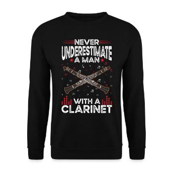 Clarinettes Homme Clarinettiste Clarinettiste - Sweat-shirt Unisexe - noir - Devant - Alina (178cm) & Michal (187cm)
