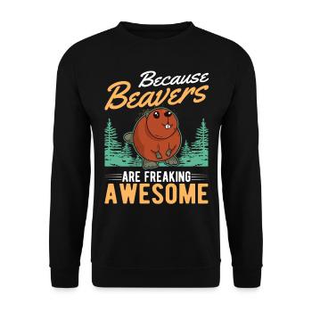 Parce que les castors sont des Biber géniaux - Sweat-shirt Unisexe - noir - Devant - Alina (178cm) & Michal (187cm)