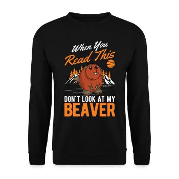 Beaver Beaver Dam Gift Beaver - Unisex Sweatshirt - black - Front - Alina (178cm) & Michal (187cm)