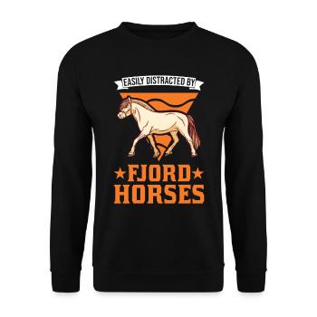Fjord Horse Gift Norwegian Horse Fjord Horse - Unisex Sweatshirt - black - Front - Alina (178cm) & Michal (187cm)