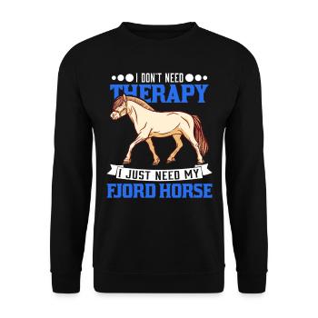 Fjord Horse Therapy Cheval norvégien Cheval de fjord - Sweat-shirt Unisexe - noir - Devant - Alina (178cm) & Michal (187cm)
