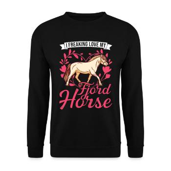 Cheval du fjord Cheval norvégien Cheval du fjord - Sweat-shirt Unisexe - noir - Devant - Alina (178cm) & Michal (187cm)