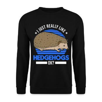 J’aime vraiment Hedgehogs Igel - Sweat-shirt Unisexe - noir - Devant - Alina (178cm) & Michal (187cm)