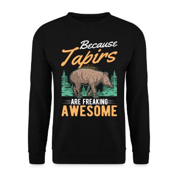 Because Tapirs are freaking awesome - Unisex Pullover - Schwarz - Vorne - Alina (178cm) & Michal (187cm)