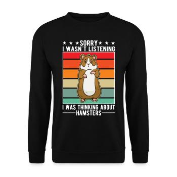 Hamster Hamster Wheel Golden Hamster Hamster - Unisex Sweatshirt - black - Front - Alina (178cm) & Michal (187cm)