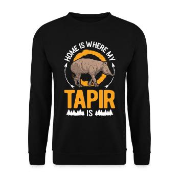 Zuhause ist wo mein Tapir ist - Unisex Pullover - Schwarz - Vorne - Alina (178cm) & Michal (187cm)