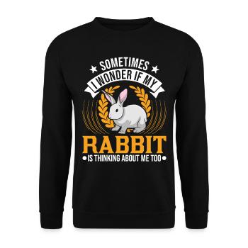 Rabbit Rabbit Rabbit - Unisex Sweatshirt - black - Front - Alina (178cm) & Michal (187cm)