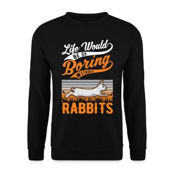 Lapin Cadeau Lapin Lapin Lapin - Sweat-shirt Unisexe - noir - Devant - Alina (178cm) & Michal (187cm)