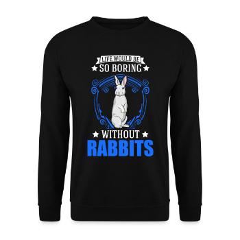 Lapin Cadeau Lapin Lapin Lapin - Sweat-shirt Unisexe - noir - Devant - Alina (178cm) & Michal (187cm)