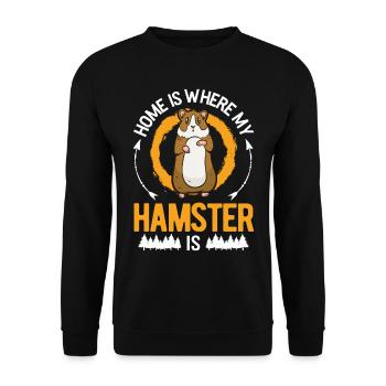 La maison est l’endroit où mon hamster est la roue du hamster - Sweat-shirt Unisexe - noir - Devant - Alina (178cm) & Michal (187cm)