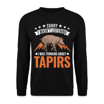 Tapir Gift Lowland Tapir Tapirdae Tapir - Unisex Sweatshirt - black - Front - Alina (178cm) & Michal (187cm)