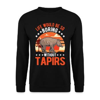 Tapir Gift Lowland Tapir Tapirdae Tapir - Unisex Sweatshirt - black - Front - Alina (178cm) & Michal (187cm)