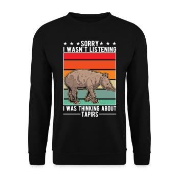 Tapir Gift Lowland Tapir Tapirdae Tapir - Unisex Sweatshirt - black - Front - Alina (178cm) & Michal (187cm)