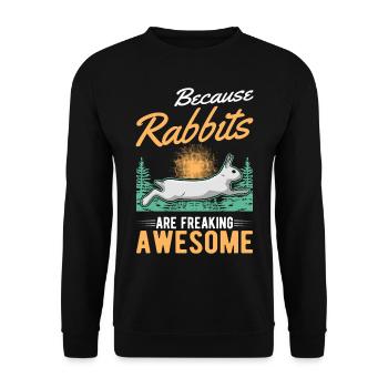 Lapin Cadeau Lapin Lapin Lapin - Sweat-shirt Unisexe - noir - Devant - Alina (178cm) & Michal (187cm)