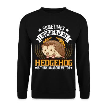 Hedgehog Gift Stacheligel - Unisex Sweatshirt - black - Front - Alina (178cm) & Michal (187cm)