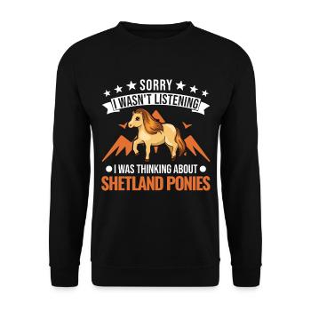 Poney Shetland Poney Shetland Shetty - Sweat-shirt Unisexe - noir - Devant - Alina (178cm) & Michal (187cm)