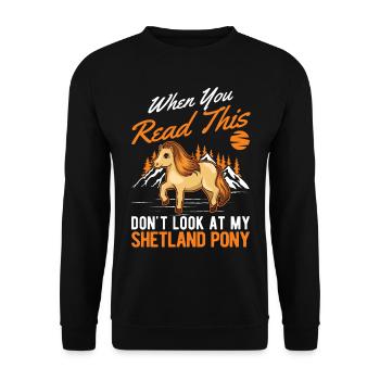 Shetland Pony Cadeau Shetty - Sweat-shirt Unisexe - noir - Devant - Alina (178cm) & Michal (187cm)