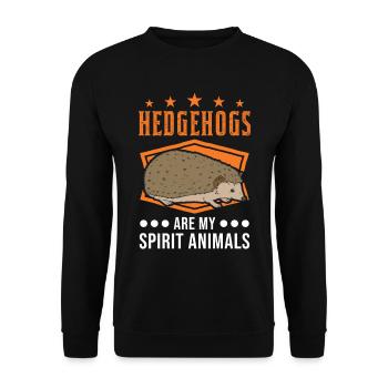 Hedgehogs are my spirit animals Hedgehog Prickly - Unisex Sweatshirt - black - Front - Alina (178cm) & Michal (187cm)