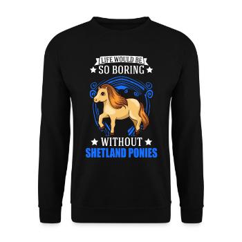 Shetland Pony Gift Shetty - Unisex Sweatshirt - black - Front - Alina (178cm) & Michal (187cm)