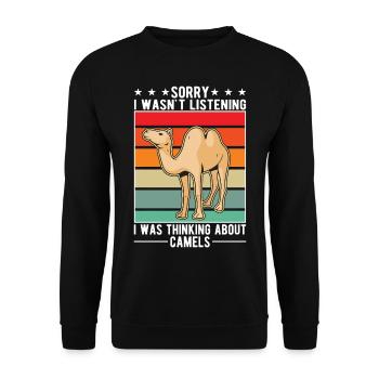 Kamel Dromedar Ägypten Geschenk Großkamel - Unisex Pullover - Schwarz - Vorne - Alina (178cm) & Michal (187cm)