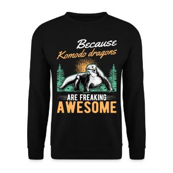 Parce que les dragons de Komodo sont géniaux - Sweat-shirt Unisexe - noir - Devant - Alina (178cm) & Michal (187cm)