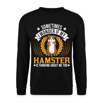 Hamster Hamster Wheel Golden Hamster Hamster - Unisex Sweatshirt - black - Front - Alina (178cm) & Michal (187cm)