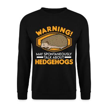 Warning hedgehog spiny - Unisex Sweatshirt - black - Front - Alina (178cm) & Michal (187cm)