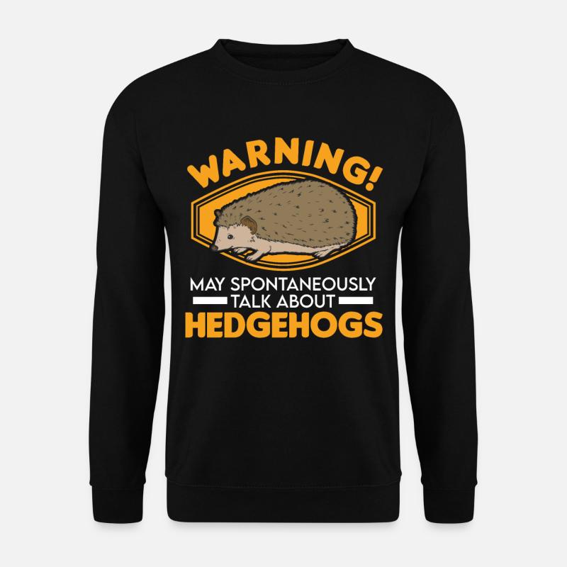 Warnung Igel Stacheligel - Unisex Pullover - Schwarz