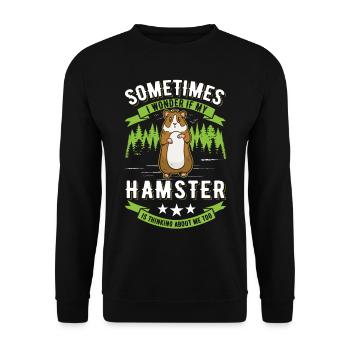 Hamster Hamster Wheel Golden Hamster Hamster - Unisex Sweatshirt - black - Front - Alina (178cm) & Michal (187cm)