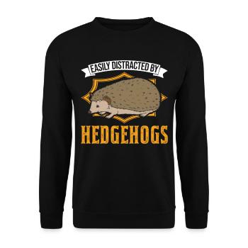 Facilement distrait par les hérissons Igel - Sweat-shirt Unisexe - noir - Devant - Alina (178cm) & Michal (187cm)