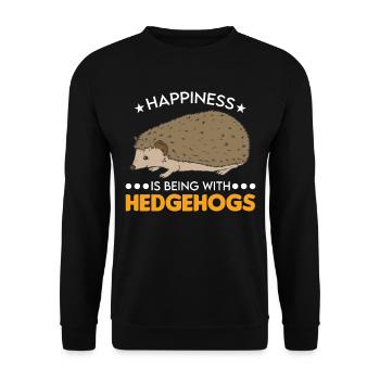 Hedgehog luck spiny - Unisex Sweatshirt - black - Front - Alina (178cm) & Michal (187cm)