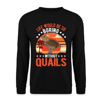 Avertissement caille reproductrice de cailles éleveur de cailles - Sweat-shirt Unisexe - noir - Devant - Alina (178cm) & Michal (187cm)