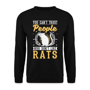 Rat Gift Rat domestique Rat Propriétaire - Sweat-shirt Unisexe - noir - Devant - Alina (178cm) & Michal (187cm)