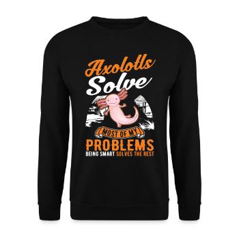 Axolotl Cadeau Amphibien à queue - Sweat-shirt Unisexe - noir - Devant - Alina (178cm) & Michal (187cm)