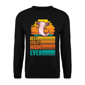 Best Axolotl Mom Ever Axolotl Mama - Unisex Pullover - Schwarz - Vorne - Alina (178cm) & Michal (187cm)
