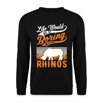 Rhinocéros Cadeau Rhino Rhinocéros - Sweat-shirt Unisexe - noir - Devant - Alina (178cm) & Michal (187cm)