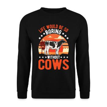 Vache Éleveurs de bovins Agriculteur Vaches - Sweat-shirt Unisexe - noir - Devant - Alina (178cm) & Michal (187cm)