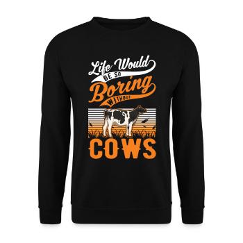 Vache Éleveurs de bovins Agriculteur Vaches - Sweat-shirt Unisexe - noir - Devant - Alina (178cm) & Michal (187cm)
