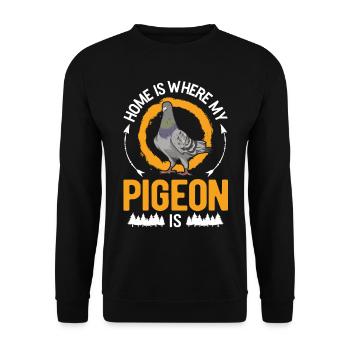 Pigeons Home Pigeon Breeding Pigeon Fancier - Unisex Sweatshirt - black - Front - Alina (178cm) & Michal (187cm)
