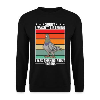 Pigeon Gift Pigeon Fancier City Pigeon Carrier Pigeon - Unisex Sweatshirt - black - Front - Alina (178cm) & Michal (187cm)